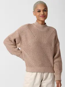 FOREVER 21 Women Brown Boxy Pullover