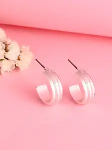 ToniQ Silver-Toned Contemporary Studs Earrings