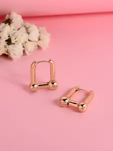 ToniQ Women Gold-Toned Contemporary Hoop Earrings