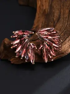 Yellow Chimes Gold-Plated Wing Design Studs Earrings