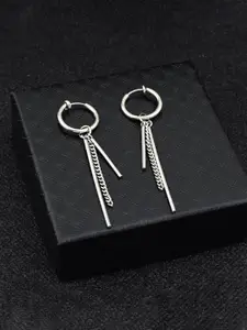 Yellow Chimes Silver Plated Contemporary Drop Earrings