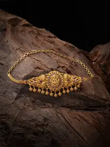 Kushal's Fashion Jewellery Kushal's Fashion Jewellery Women Gold Plated & Purple Temple Armlet