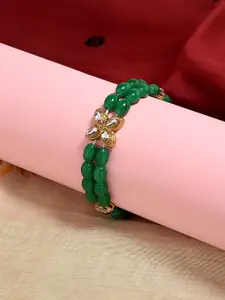 Fida Women Gold-Toned & Green Gold-Plated Bracelet