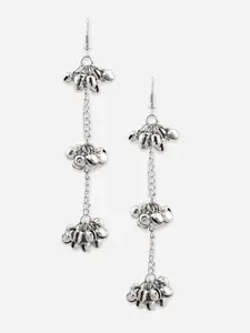 Fida Silver-Plated Contemporary Drop Earrings