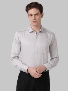 Park Avenue Men Grey Slim Fit Solid Formal Shirt