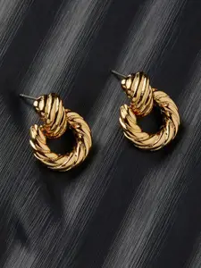 Accessorize Women Gold-Toned Berry Blush Twisted Tiny Doorknocker Earrings