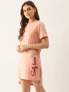 Besiva Peach-Coloured T-shirt Mini Dress