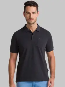 Parx Men Grey Polo Collar Pockets T-shirt