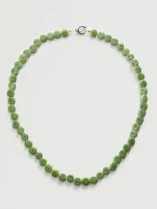 MANGO Green Beaded Necklace