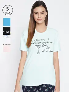 Clovia Women Pack Of 5 Assorted Lounge T-Shirts