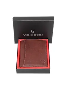 WildHorn Men Maroon Leather Two Fold Wallet