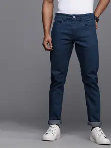 WROGN Men Blue Slim Fit Light Fade Mid Rise Stretchable Jeans