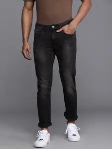WROGN Men Black Slim Fit Light Fade Mid-Rise Stretchable Jeans