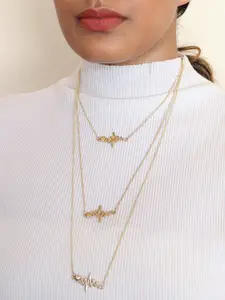 Ayesha Gold-Plated Heartbeat Pendant Layered Necklace