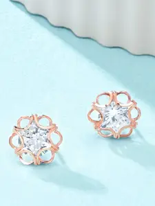 AMI Rose Gold Floral Studs Earrings