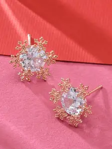 AMI Rose Gold Contemporary Studs Earrings