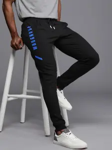 WROGN Men Blue Brand logo Printed Slim fit Joggers