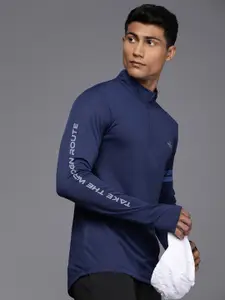 WROGN ACTIVE Men Brand Logo High Neck Dry-Pro Slim Fit T-shirt