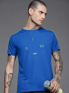 WROGN ACTIVE Men Blue Graphic Printed Casual T-shirt