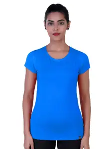 LAASA  SPORTS LAASA SPORTS Women Blue Dry Fit Training or Gym T-shirt