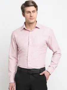 Cantabil Men Pink Original Checked Pure Cotton Formal Shirt