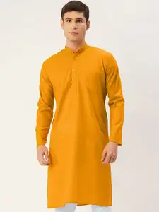 Jompers Men Mustard Yellow Kurta