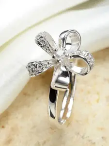 KUNUZ Woman 925 Sterling Silver Floral Shape Adjustable Ring