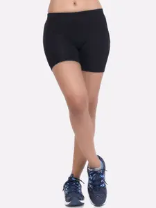 LAASA  SPORTS LAASA SPORTS Women Black Skinny Fit Training or Gym Sports Shorts