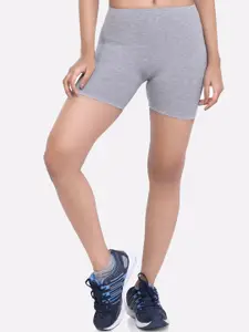 LAASA  SPORTS LAASA SPORTS Women Grey Skinny Fit Training or Gym Sports Shorts