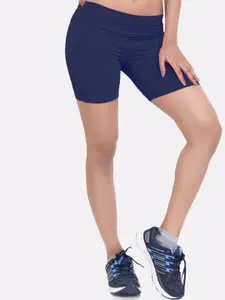 LAASA  SPORTS LAASA SPORTS Women Navy Blue Skinny Fit Training or Gym Sports Shorts