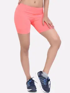 LAASA  SPORTS LAASA SPORTS Women Peach-Coloured Skinny Fit Training or Gym Activewear Sports Shorts