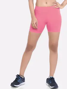 LAASA  SPORTS LAASA SPORTS Women Pink Skinny Fit Training or Gym Sports Shorts