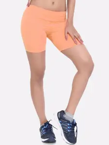 LAASA  SPORTS LAASA SPORTS Women Orange Skinny Fit Training or Gym Sports Shorts