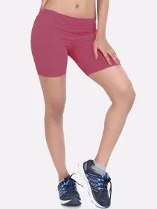 LAASA  SPORTS LAASA SPORTS Women Maroon Skinny Fit Training or Gym Activewear Sports Shorts