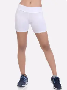 LAASA  SPORTS LAASA SPORTS Women White Skinny Fit Training or Gym Sports Shorts