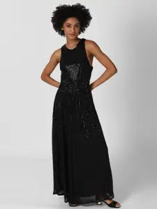 FOREVER 21 Black Embellished Maxi Dress