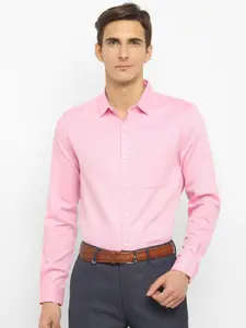 Turtle Men Pink Slim Fit Cotton Formal Shirt