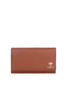 THE CLOWNFISH Women Tan Solid Three-Fold Wallet