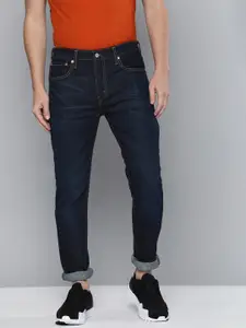 Levis Men Navy Blue 512 Slim Fit Mid-Rise Light Fade Stretchable Jeans
