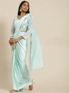Grancy Turquoise Blue Ready to Wear Saree