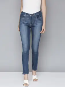 Levis Women Blue Skinny Fit Mid-Rise Heavy Fade Stretchable Jeans