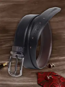 MUTAQINOTI Men Black Leather Belt