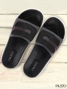 FAUSTO Men Grey & Black Sliders