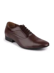 FAUSTO Men Brown Solid PU Formal Oxfords
