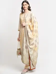 Stylee LIFESTYLE Yellow & Gold-Toned Unstitched Dress Material