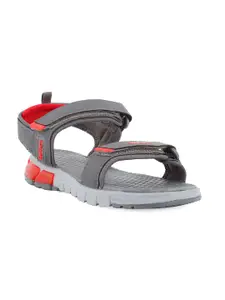 Sparx Men Grey & Red Sports Sandals