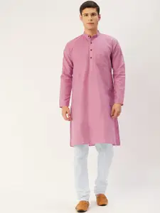 Jompers Men Pink Pure Cotton Kurta with Pyjamas