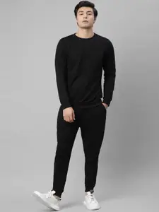Rigo Men Black Cotton Tracksuit