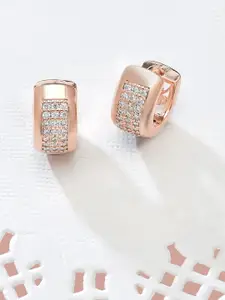 AMI Rose Gold-Plated Contemporary Hoop Earrings