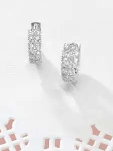 AMI Silver-Plated Contemporary Hoop Earrings